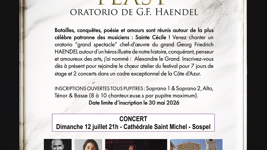 CHORAL WORKSHOP - ALEXANDER'S FEAST, Handel - Festival LES BAROQUIALES 