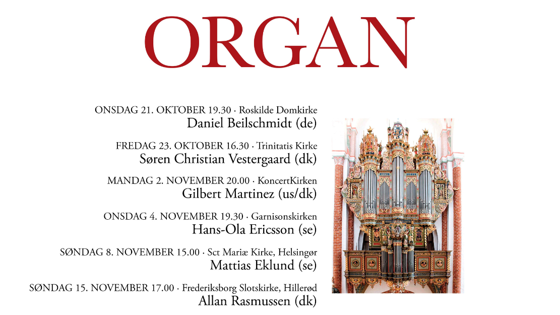 FESTIVAL DE MUSIQUE DE LA RENAISSANCE DE COPENHAGUE 2026 - ORGUE